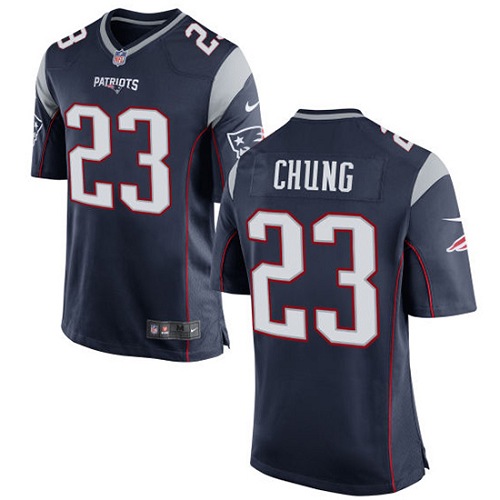 Nike Patriots #23 Patrick Chung Navy Blue Team Color Youth Stitched NFL New Elite Jersey - Click Image to Close